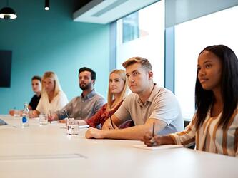 young people working in office